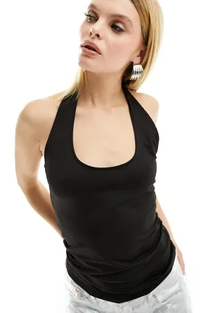 Weekday Astrid halter neck top in