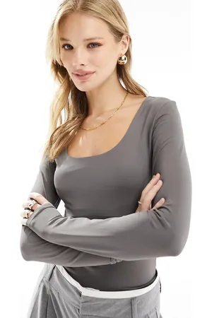 ONLY Seamless reversible long sleeve t-shirt in