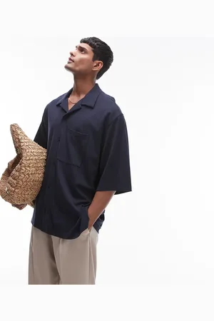 Topman Premium extreme oversized fit button through jersey polo in