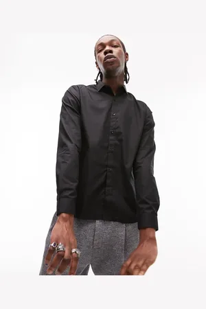 Topman Long sleeve slim fit smart shirt in