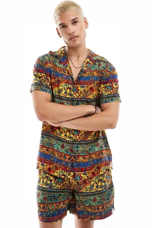 Hunky Trunks Paisley beach shirt co ord in