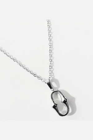 LOST SOULS Stainless steel carabiner pendant necklace in