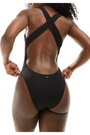 Nike Elevated Essentials crossback crinkle swimsuit in