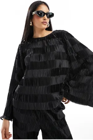 Y.A.S Y.A.S checkerboard plisse top co-ord in