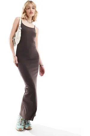 COLLUSION Pointelle midi dress in