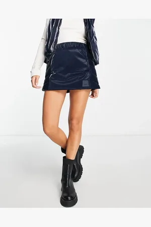 Rains Loop puffer mini skirt in ink