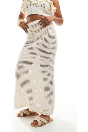 Cotton On Cotton On maxi shift skirt in ecru crochet co-ord