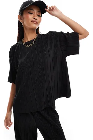 ONLY Boxy plisse t-shirt co-ord in