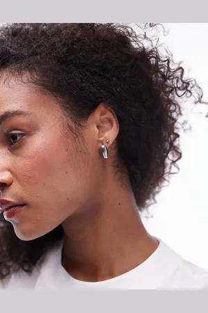 Topshop Parker waterproof stainless steel oval stud earrings in tone