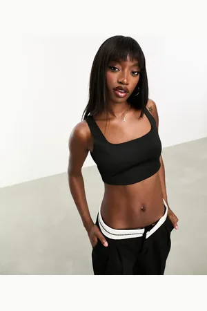 NaaNaa Square neck crop top in