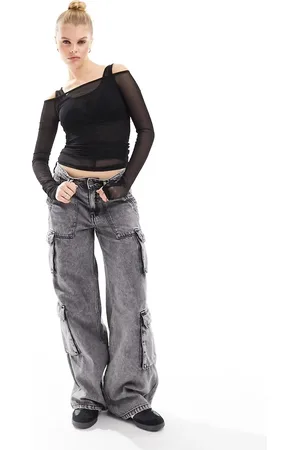 Weekday Double layer mesh long sleeve top in
