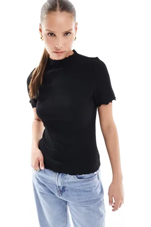 ONLY Short sleeve high neck top in