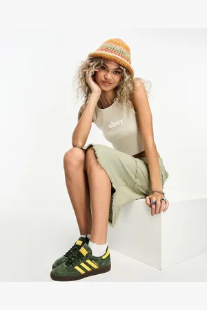 Obey Lower case tank top in beige