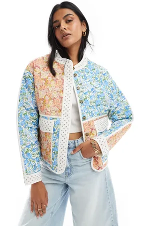 ONLY Padded patchwork jacket in floral print