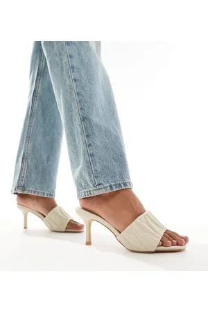 Truffle Collection Heeled padded mules in stone