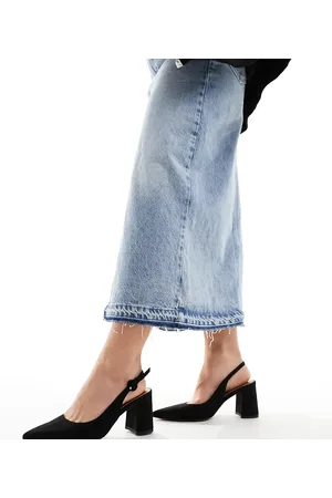 ASOS Wide Fit Sutton slingback mid block heeled shoes in