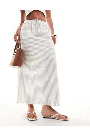 Cotton On Cotton On margot midi skirt in ecru stripe