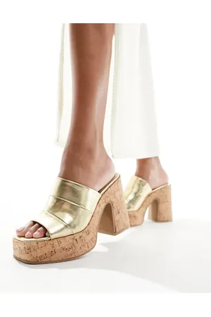 South Beach Cork heeled mules in