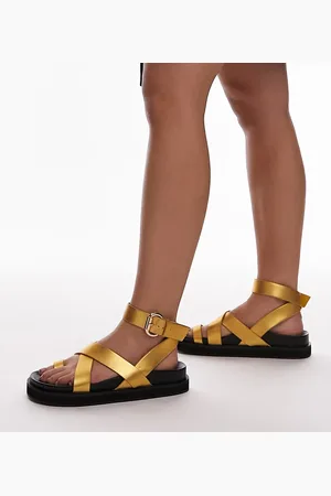 Topshop Wide Fit Jaydee strappy sandal with toe loop in