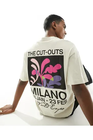 JACK & JONES Super oversized t-shirt with Milano in beige