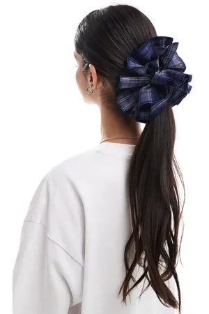 My Accessories Frill oversized scrunchie in check