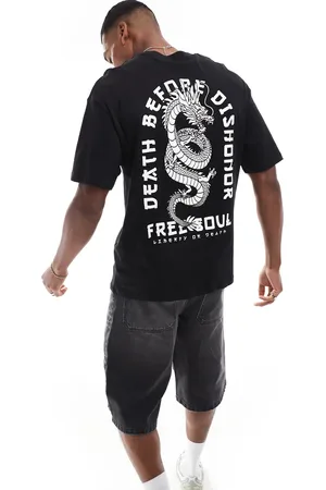 JACK & JONES Oversized t-shirt with japanese snake backprint in