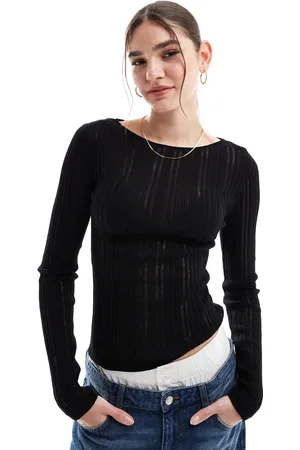 & OTHER STORIES Semi sheer fine knit top in