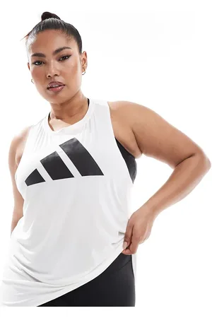 adidas Adidas Training Plus 3-bar logo tank top in
