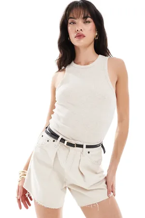 SELECTED Femme ribbed vest in cream