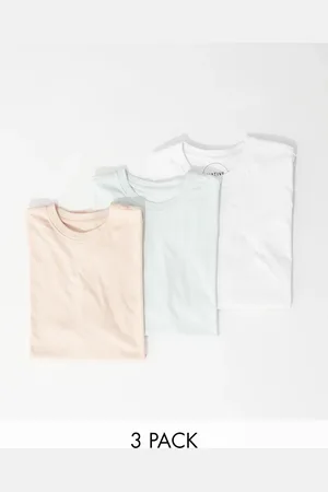 Native Youth 3 pack everyday t-shirts in blue pink and white
