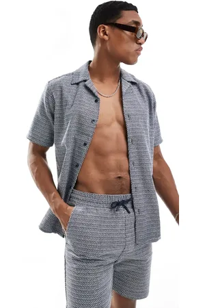 Only & Sons Revere collar woven textured shirt co-ord in