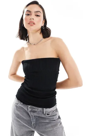 MANGO Ribbed fold over bandeau in