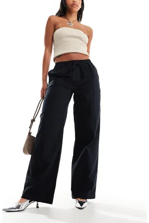 Motel Wasic wide leg low rise linen trousers in