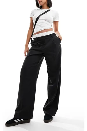 MANGO Boxer waistband tailored trousers in dark