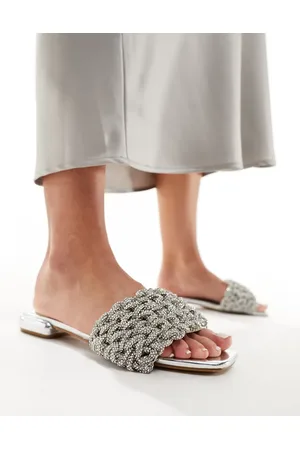 Simmi London Simmi London Pariis super embellished slip on mule sandals in metallic