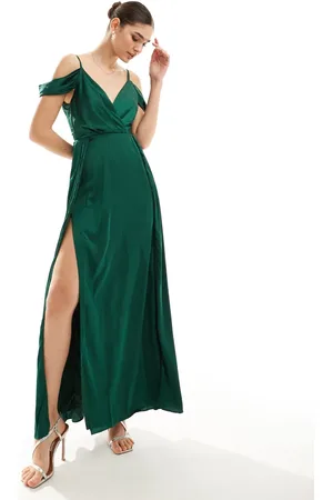 TFNC Bridesmaids off shoulder maxi dress in