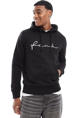 French Connection FCUK script logo overhead hoodie in