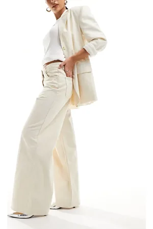 French Connection Wide leg jeans in cream