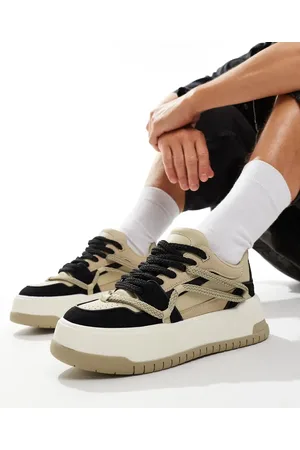 ASOS Chunky trainers in beige with rope detail