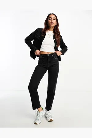 Lee Carol co-ord straight fit high waist jean in with stud detailing