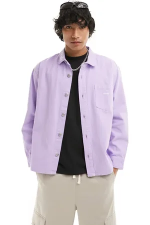 Obey Denim long sleeve shirt in lilac