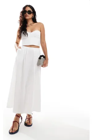 MANGO Pleat front co-ord skirt in