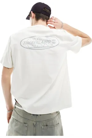 Timberland Reflective backprint logo t-shirt in off
