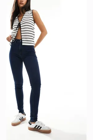 Noisy May Callie high waist skinny jeans in indigo wash