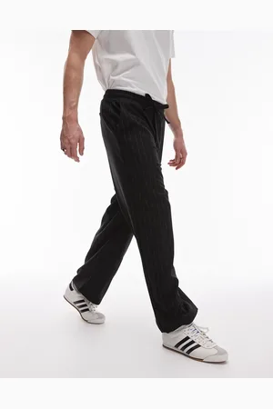 Topman Wide leg pin stripe trouser in