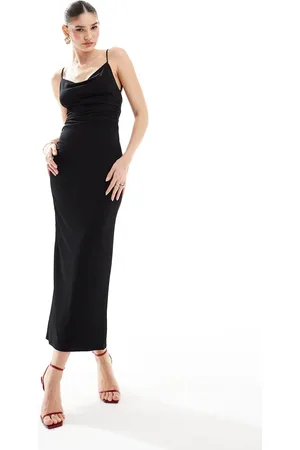 Bershka Cowl neck slinky maxi dress in