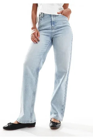 Miss Selfridge Heart pocket straight leg jean in bleach wash