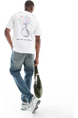 JACK & JONES Oversized t-shirt with floral art print in