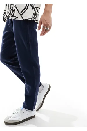 SELECTED Slim tapered linen mix trouser in