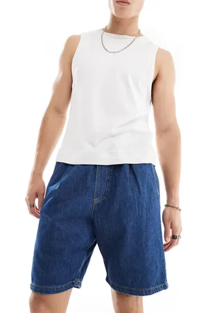 JACK & JONES Denim short with drawstring waist in